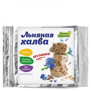 Халва льняная с семенами коричневого льна на фруктозе